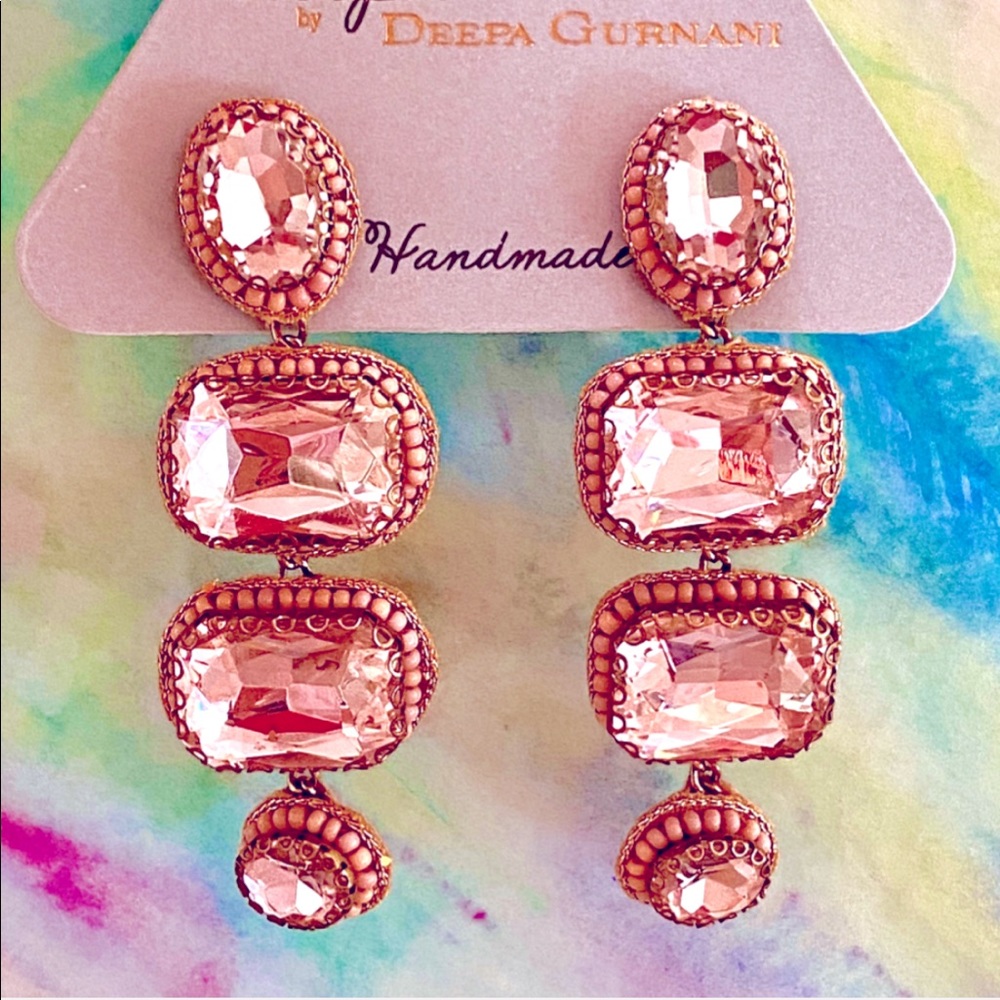 🌺🎉HP🎉🌺 NWT Deepa Gurnani Beaded Crystal Chandeliers - Picture 2 of 15